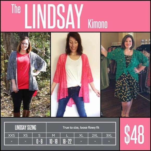 The LuLaRoe Lindsay Medium Open Kimono Cardigan in Bohemian Blue is a stylish an - Picture 4 of 4